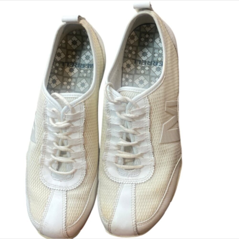 Merrell Samba White/Silver Lace-Up Performance Walking Sneaker 7.5 #289N‎